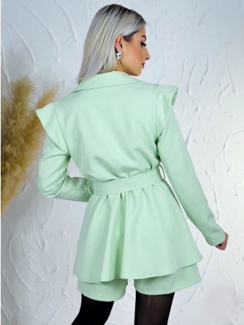 Dámsky elegantný overal s opaskom - zelený