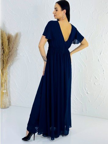 Dámsky elegantný tmavomodrý overal s krátkym rukávom pre moletky