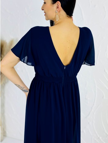 Dámsky elegantný tmavomodrý overal s krátkym rukávom pre moletky