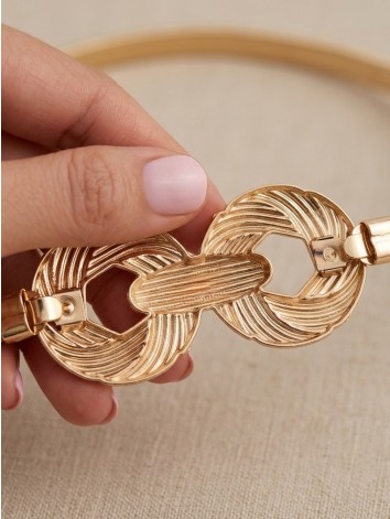 Dámsky elegantný zlatý pružný opasok