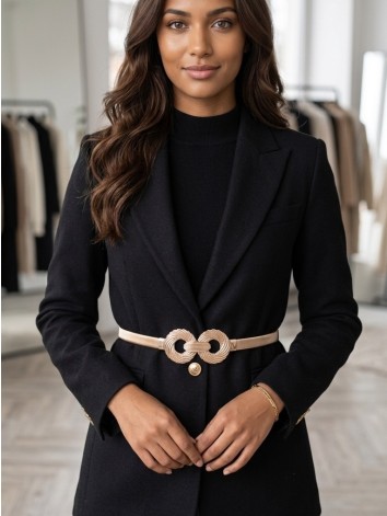 Dámsky elegantný zlatý pružný opasok