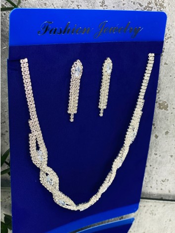 Dámsky strieborný set bižutérie - náhrdelník + náušnice 5