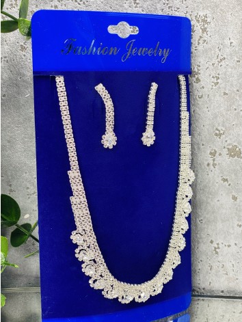 Dámsky strieborný set bižutérie - náhrdelník + náušnice 6