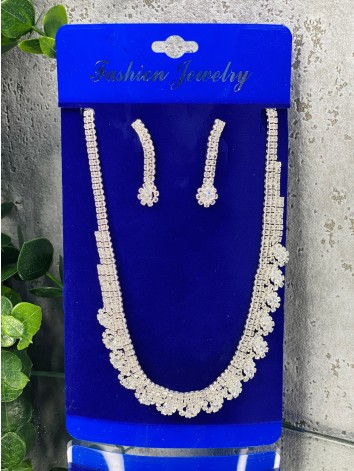 Dámsky strieborný set bižutérie - náhrdelník + náušnice 6
