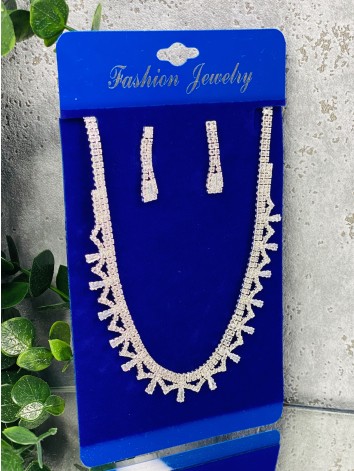 Dámsky strieborný set bižutérie - náhrdelník + náušnice 7