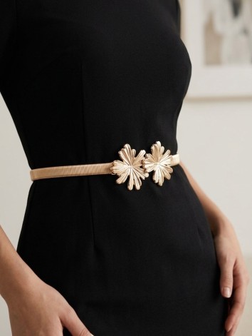 Dámsky zlatý pružný elegantný opasok Flower