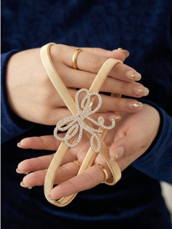 Dámsky zlatý pružný opasok M