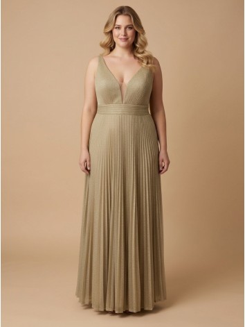 Dlhé trblietavé zlaté spoločenské šaty pre moletky