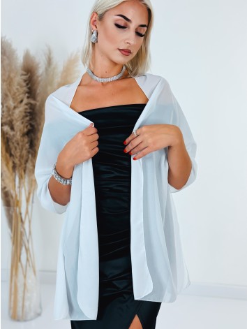 Elegantná spoločenská dámska štóla - biela