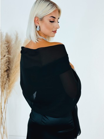 Elegantná spoločenská dámska štóla - čierna