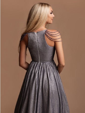 Exkluzívné dámske dlhé trblietavé spoločenské šaty - čierne