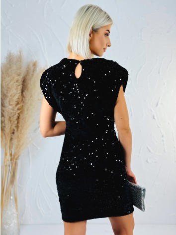 Flitrované dámske čierne šaty Alexia