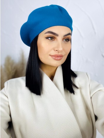Modrá dámska elegantná baretka Bella