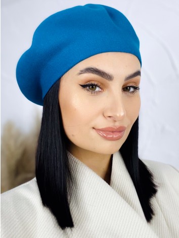 Modrá dámska elegantná baretka Bella