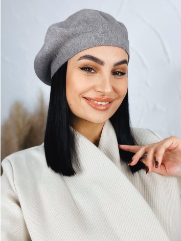 Sivá dámska elegantná baretka Bella