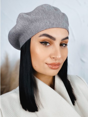 Sivá dámska elegantná baretka Bella