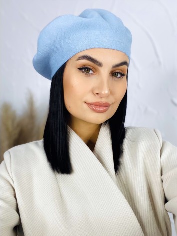 Svetlo modrá dámska elegantná baretka Bella