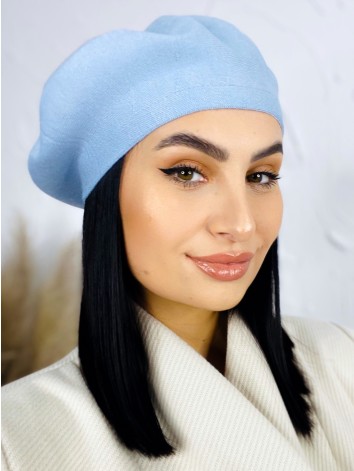 Svetlo modrá dámska elegantná baretka Bella