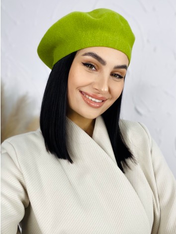 Zelená dámska elegantná baretka Bella
