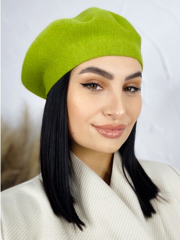 Zelená dámska elegantná baretka Bella