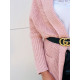 Dámsky ružový predĺžený sveter 