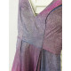 Dlhé fialové  spoločenské trblietavé šaty na ramená