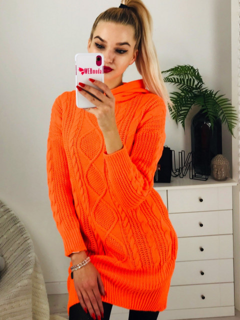 Dámske oranžové svetríkove šaty