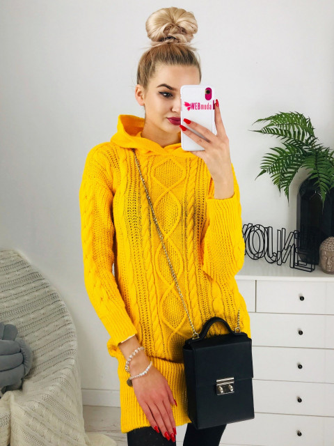 Dámske žlté svetríkove šaty