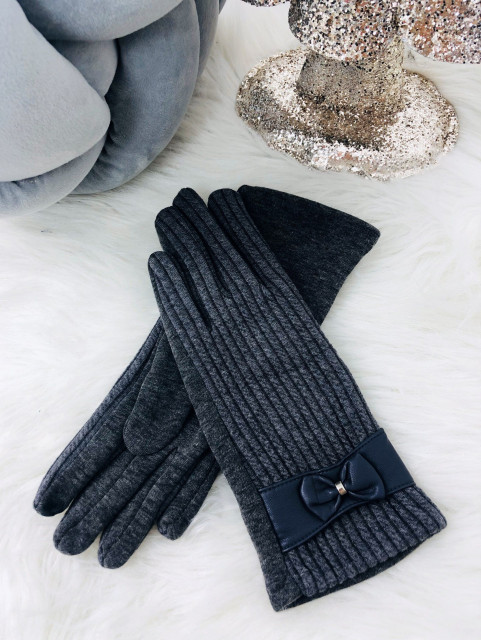 Dámske pletené sivé rukavice 