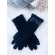 Dámske pletené modré rukavice 
