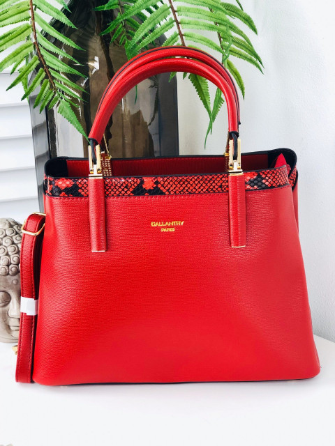 Dámska elegantná červená kabelka