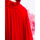 Plisované červené spoločenské šaty