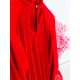 Plisované červené spoločenské šaty