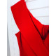Dámske červené spoločenské šaty s opaskom
