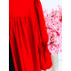 Krátke červené spoločenské šaty s opaskom