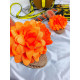 Dámske oranžové kvetinové šľapky