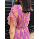 Dámske fialové letné kvetované šaty
