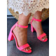 Dámske neónovo-ružové sandálky