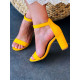 Dámske žlté sandálky na hrubom opätku - ROSE