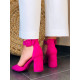 Ružové sandálky s hrubým opätkom