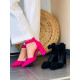Ružové sandálky s hrubým opätkom
