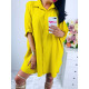 Oversize žlté košeľové šaty