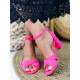 Dámske ružové sandálky s opätkom