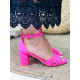 Dámske ružové sandálky s opätkom