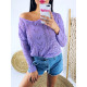 Dámsky fialový pletený sveter