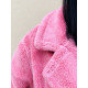 Svetlo-ružový Teddy kabát