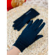 Dámske modré rukavice s gombíkmi