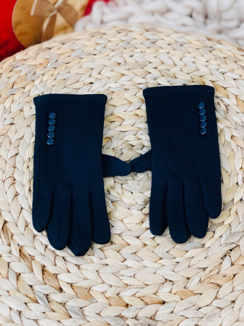 Dámske modré rukavice s gombíkmi