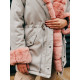 Béžová zimná bunda zateplená ružovou kožušinou