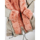 Béžová zimná bunda zateplená ružovou kožušinou